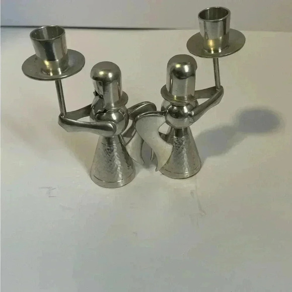 Vintage Silver Indonesian Angel Candle Holders. Set Of 2 - Picture 7 of 10